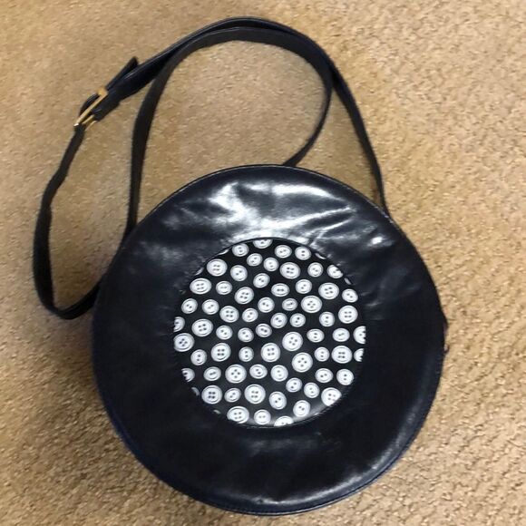 Italian Made: Bruno Magli Round Navy Purse - Picture 1 of 4